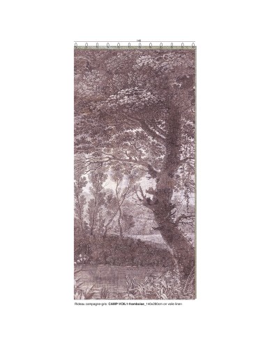 CAMPAGNE Voilage N°1 - Panneau de gauche en voile de lin imprimé Ananbô 140x280