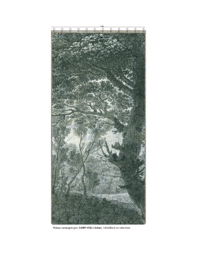 CAMPAGNE Voilage N°1 - Panneau de gauche en voile de lin imprimé Ananbô 140x280