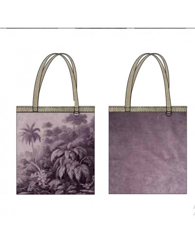 NAMRANA Tote bag en lin et velours de coton 38x40 cm