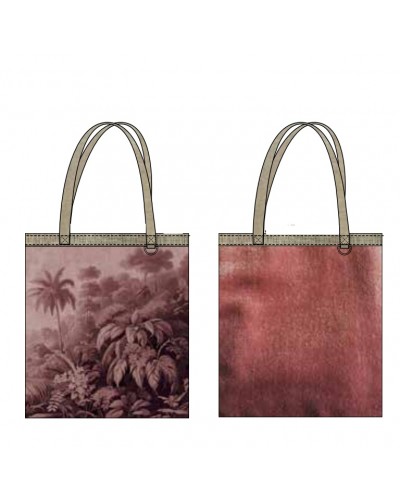 NAMRANA Tote bag en lin et velours de coton 38x40 cm