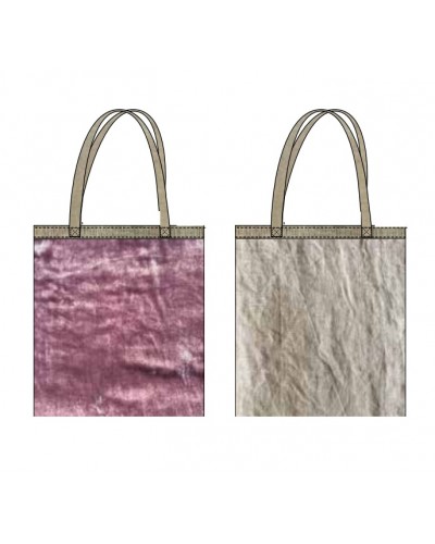 FORTUNA Tote bag en lin et velours de soie 38x40 cm