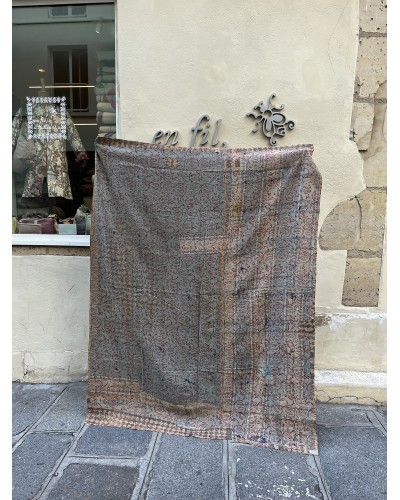 Plaid ancien "Hand Block" pièce unique