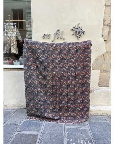 Plaid ancien "Hand Block" pièce unique