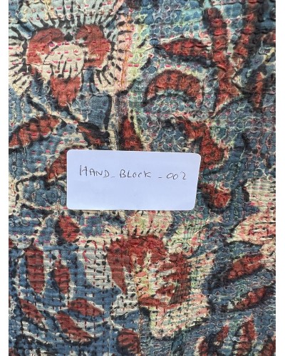Plaid ancien "Hand Block" pièce unique