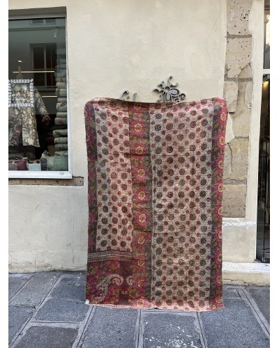 Plaid ancien "Hand Block" pièce unique