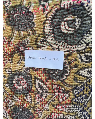 Plaid ancien "Hand Block" pièce unique