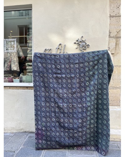 Plaid ancien "Hand Block" pièce unique