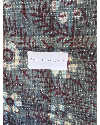 Plaid ancien "Hand Block" pièce unique