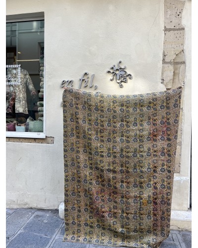 Plaid ancien "Hand Block" pièce unique