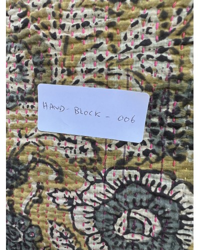 Plaid ancien "Hand Block" pièce unique