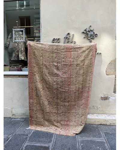 Plaid ancien "Hand Block" pièce unique