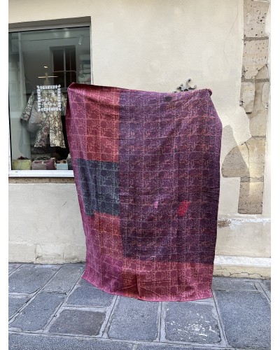 Plaid ancien "Hand Block" pièce unique