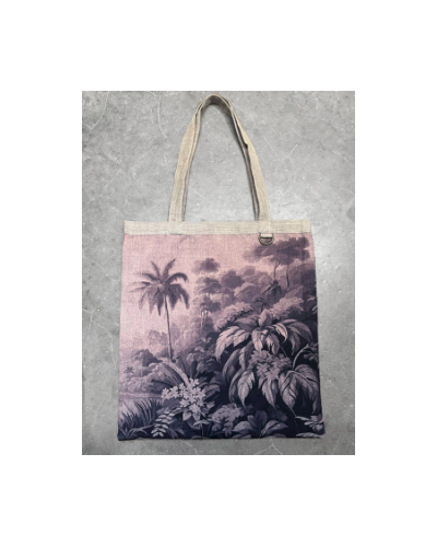 NAMRANA Tote bag en lin et velours de coton 38x40 cm