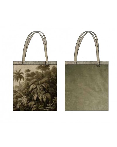 NAMRANA Tote bag en lin et velours de coton 38x40 cm